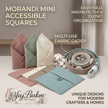 YajBakm™ DIY No-Sew Infinity Scarf Kit | 3-Color Morandi Fabric Set (Sage, Rose, Cream) with Easy Magnetic Clasps | Quick Fashion Craft Kit for Beginners, Teens & Adults