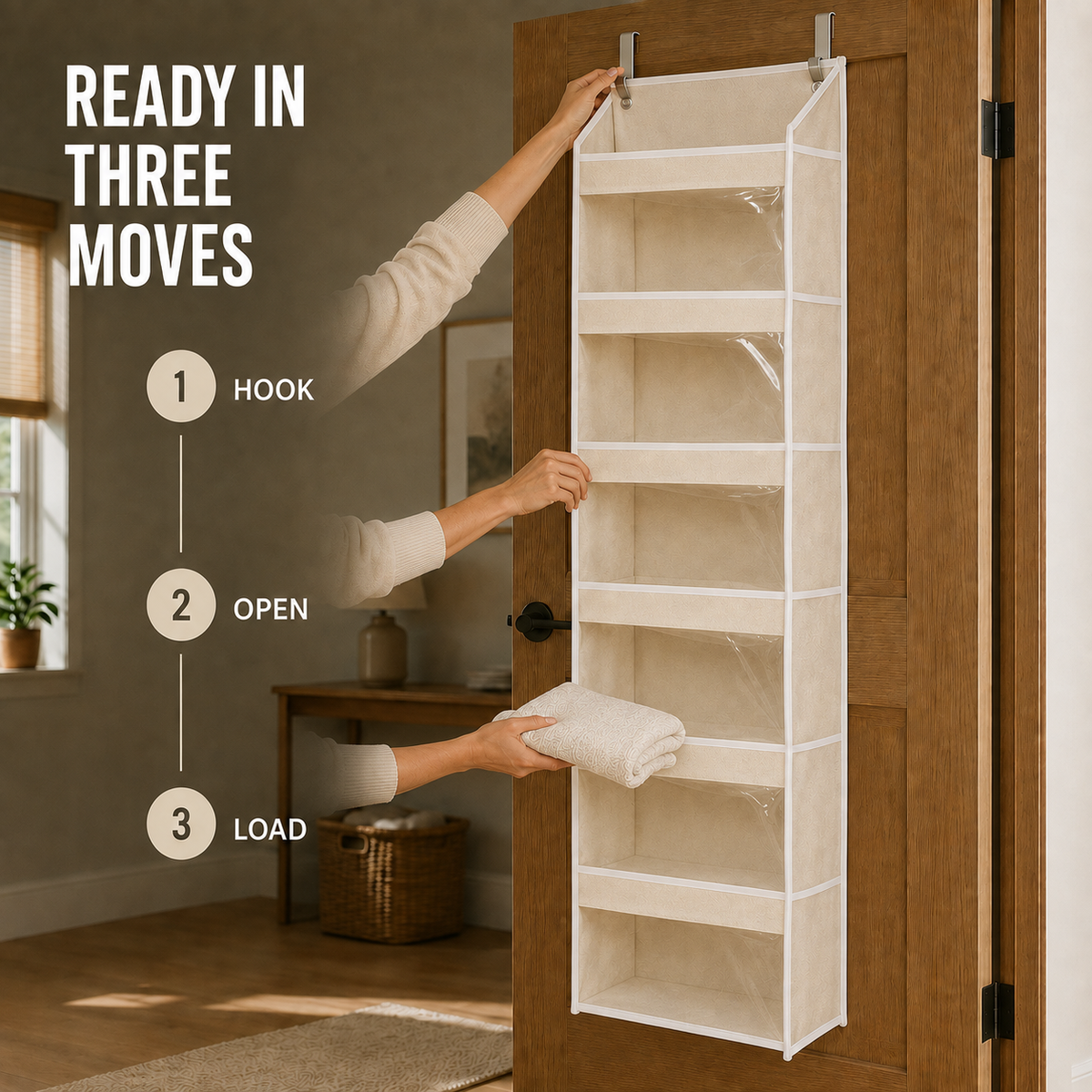 🔥 TODAY’S SPECIAL OFFER |  Over the Door Organizer with Pockets for Bedroom, Bathroom, Nursery & Closet Storage