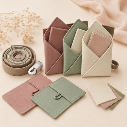 YajBakm™ DIY No-Sew Infinity Scarf Kit | 3-Color Morandi Fabric Set (Sage, Rose, Cream) with Easy Magnetic Clasps | Quick Fashion Craft Kit for Beginners, Teens & Adults