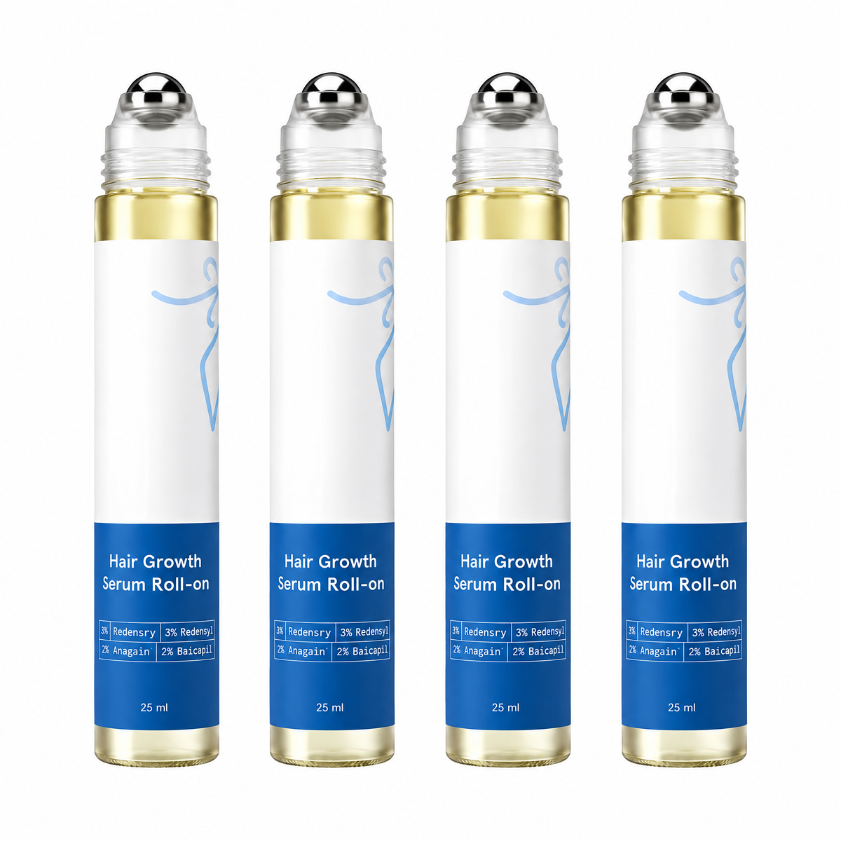 💎Advanced Hair Growth Roll-On Serum | 3% Rosemary | 2% Aminexil | 3% Redensy l 2% Anagain | Precision Scalp Applicator | Paraben & Sulphate Free | Non oily and mess free