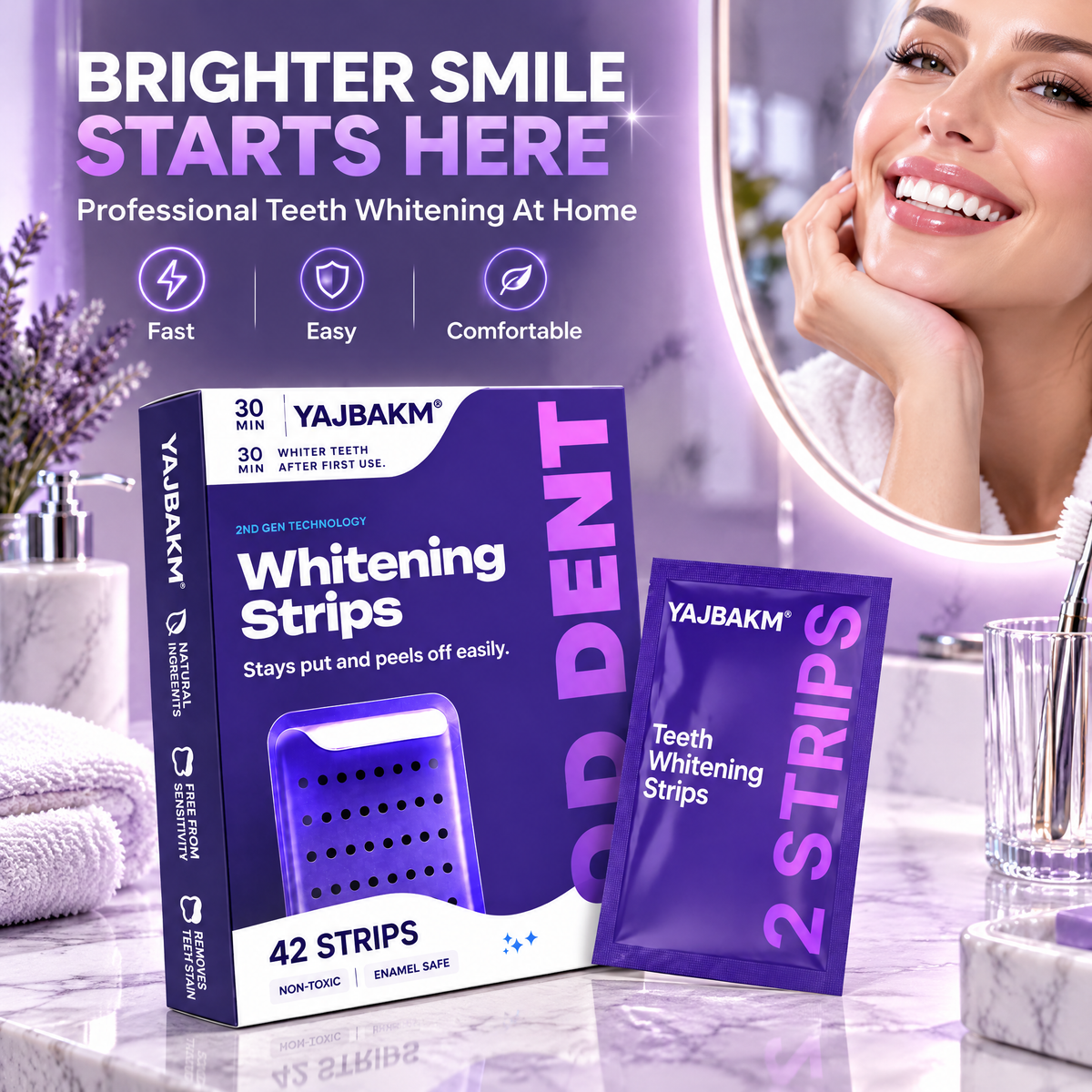 YAJBAKM 🦷Advanced Whitening Strips | Professional-Inspired Smile Care At Home
