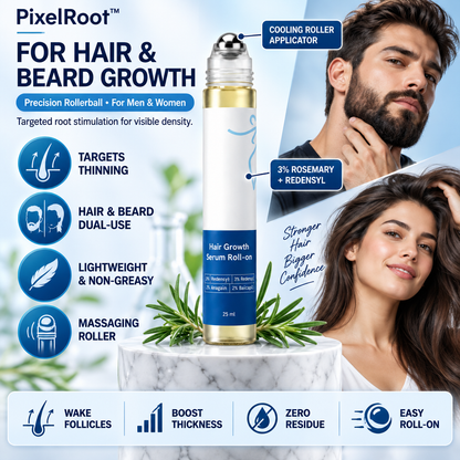 💎Advanced Hair Growth Roll-On Serum | 3% Rosemary | 2% Aminexil | 3% Redensy l 2% Anagain | Precision Scalp Applicator | Paraben & Sulphate Free | Non oily and mess free
