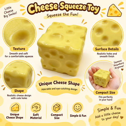 🧽YAJBAKCheese Squeeze Toy – Soft Stress Relief Sensory Toy for Kids & Adults
