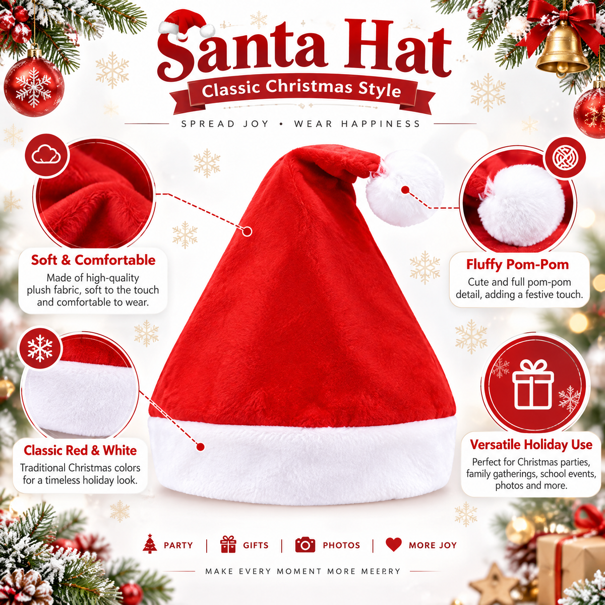 YAJBAK🧑‍🎄Bring Christmas Magic To Life With The Perfect Santa Hat