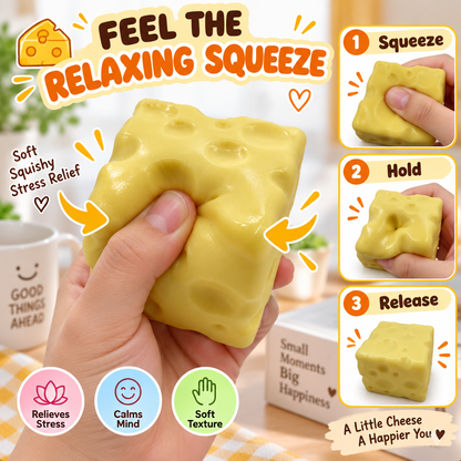 🧽YAJBAKCheese Squeeze Toy – Soft Stress Relief Sensory Toy for Kids & Adults