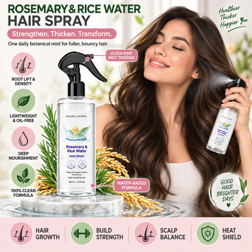 YAJBAKM Rosemary Rice Water Hair Mist for SoftSmooth Non Greasy Hair💪
