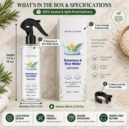 YAJBAKM Rosemary Rice Water Hair Mist for SoftSmooth Non Greasy Hair💪
