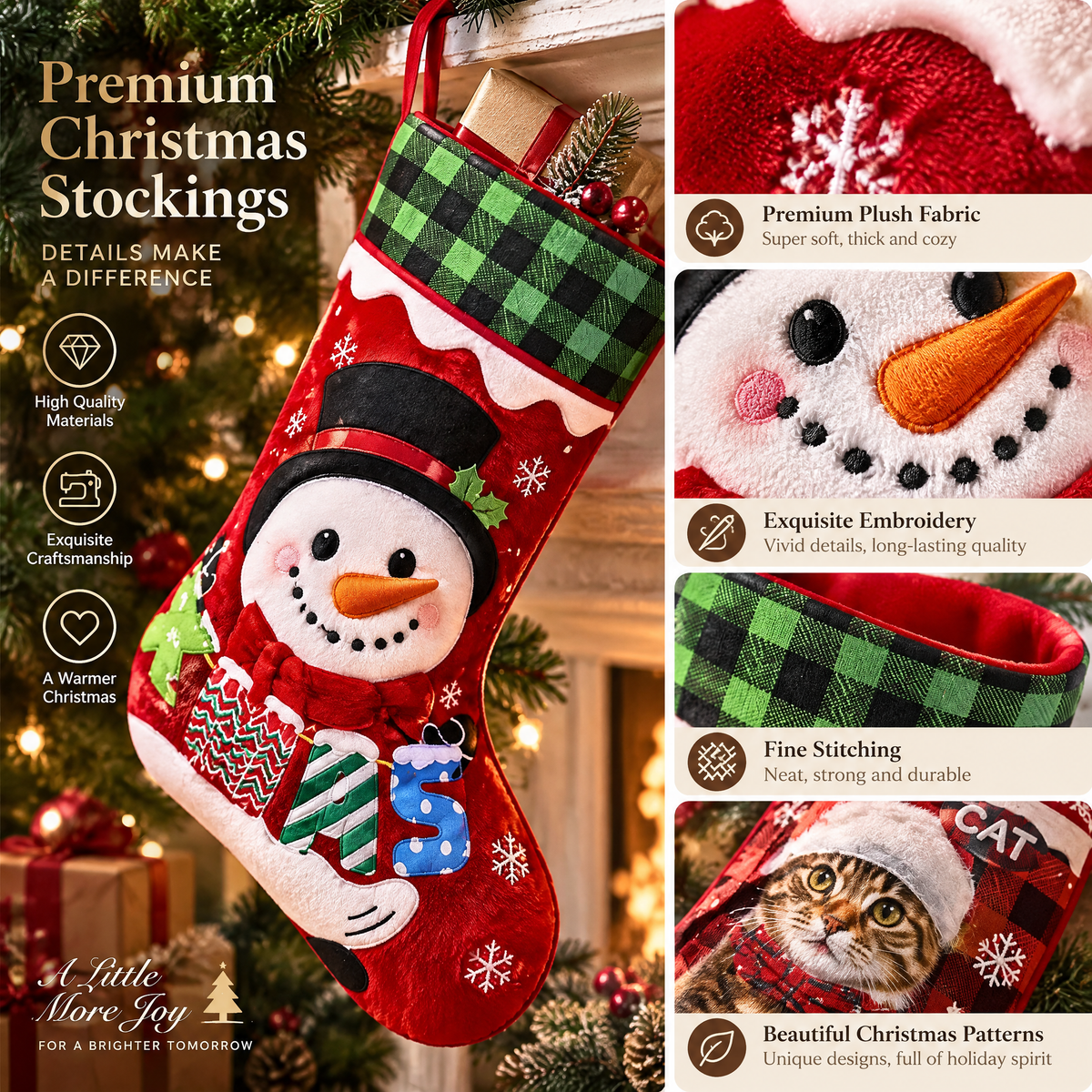 Christmas Stockings 2026 | Premium Holiday Stocking For Family Kids & Pets | Large Capacity Christmas Decoration
