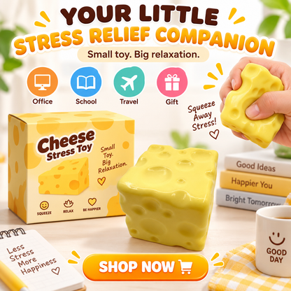 🧽YAJBAKCheese Squeeze Toy – Soft Stress Relief Sensory Toy for Kids & Adults