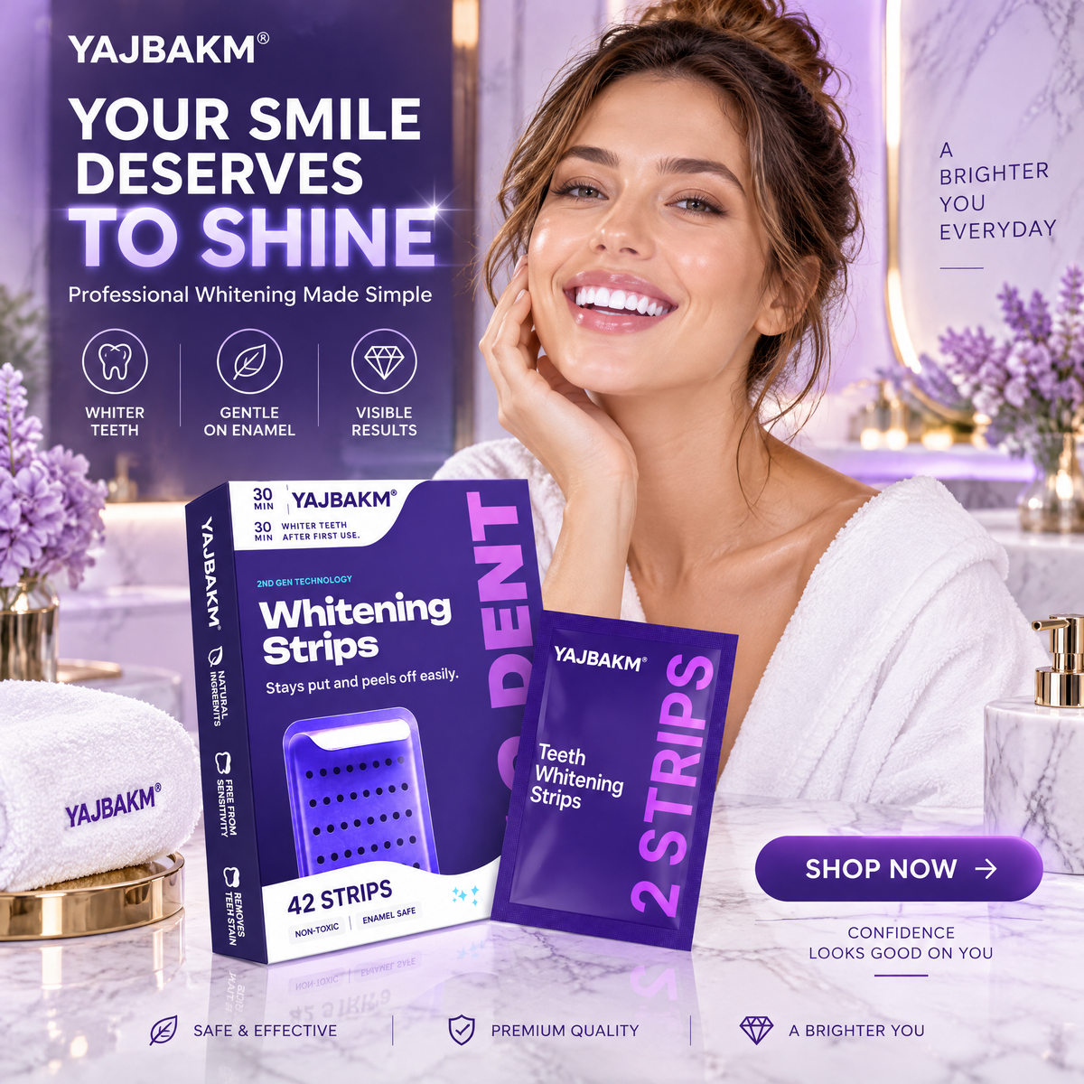 YAJBAKM 🦷Advanced Whitening Strips | Professional-Inspired Smile Care At Home