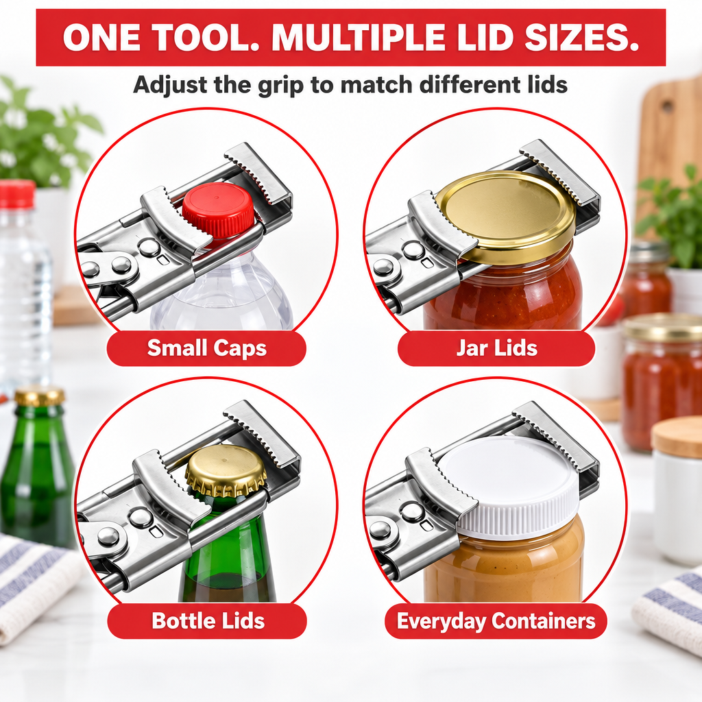 YAJBAKM Adjustable Multifunctional Stainless Steel Can Opener🔥
