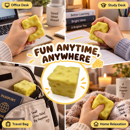 🧽YAJBAKCheese Squeeze Toy – Soft Stress Relief Sensory Toy for Kids & Adults