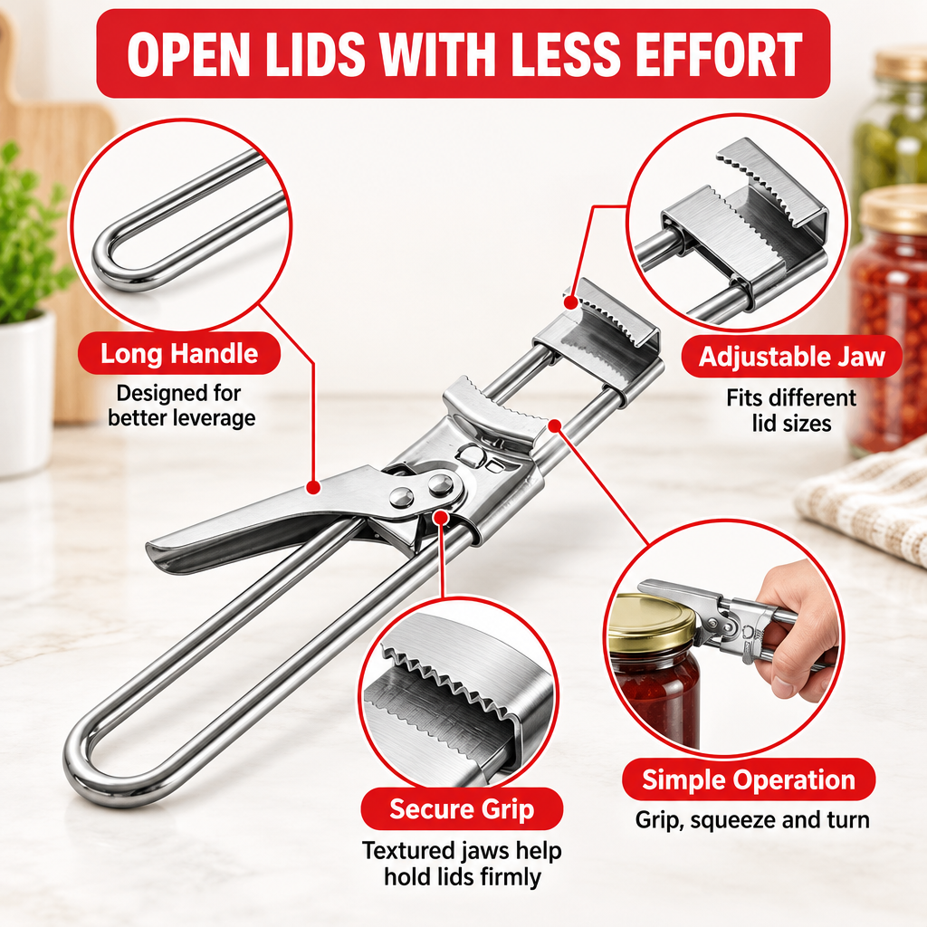 YAJBAKM Adjustable Multifunctional Stainless Steel Can Opener🔥