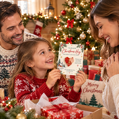 YAJBAK Christmas Hug Ornament Card 🎄 Heartwarming Holiday Gift For Family & Loved Ones