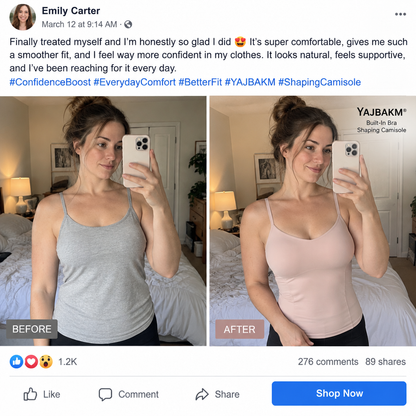 YAJBAKM® Built-In Bra Shaping Camisole – Seamless Comfort & Sculpting Support