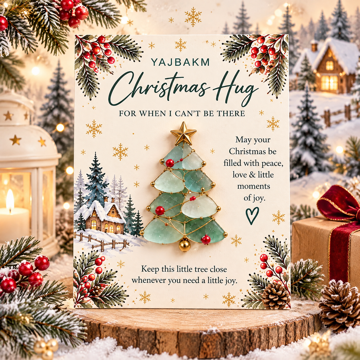 YAJBAK Christmas Hug Ornament Card 🎄 Heartwarming Holiday Gift For Family & Loved Ones