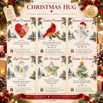 YAJBAK Christmas Hug Ornament Card 🎄 Heartwarming Holiday Gift For Family & Loved Ones