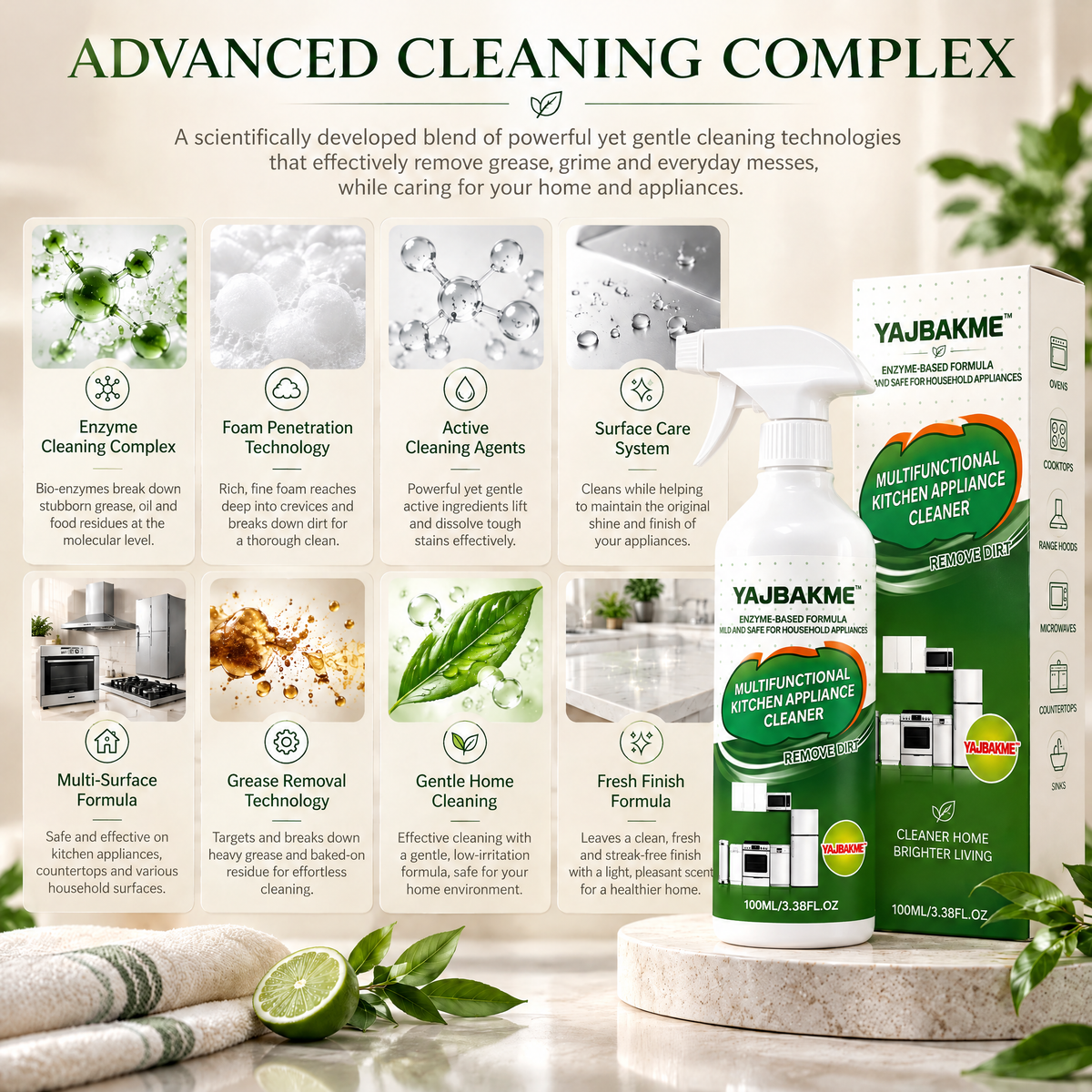 YAJBAKME™ Bring Your Furniture Back To Life Advanced Foam Cleaning Technology For A Fresh, Like-New Finish