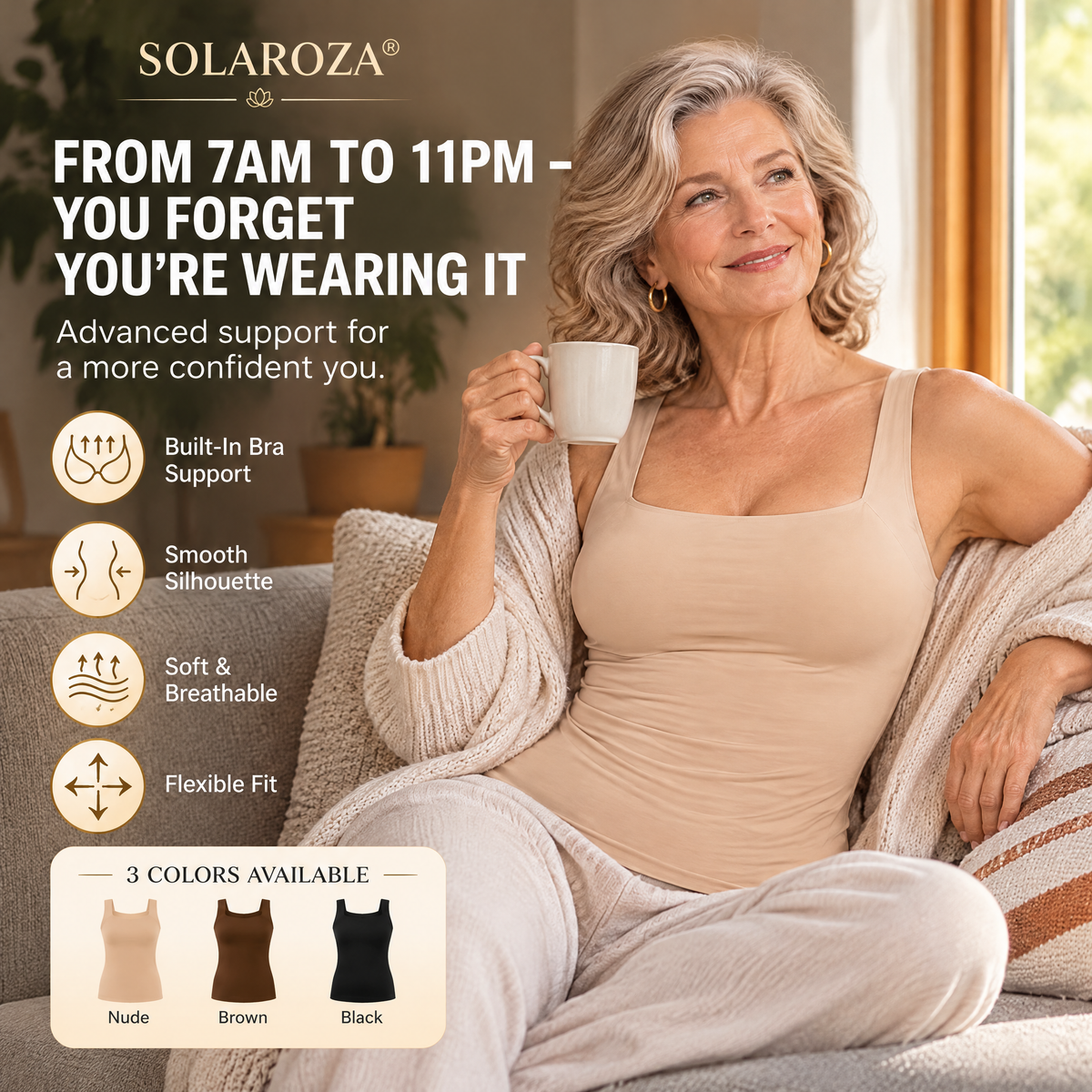 ❤️Solaroza® Built-In Bra Shaping Camisole – Seamless Comfort & Sculpting Support